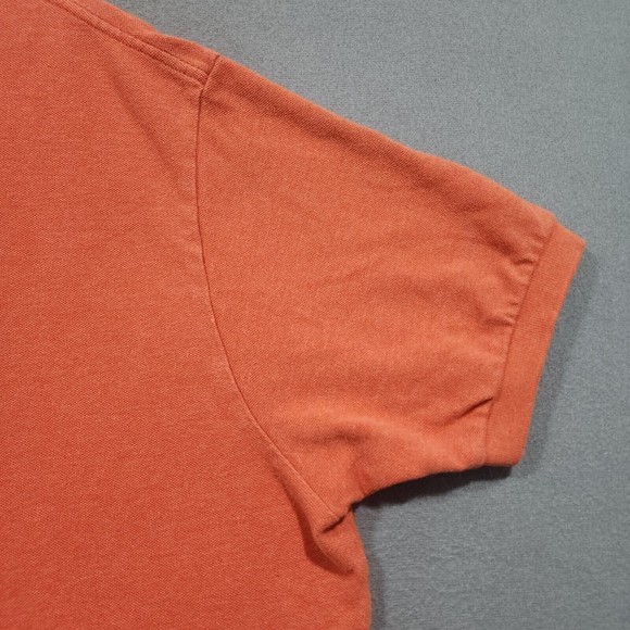 Ralph Lauren Polo Shirt Mens 2XL Orang Solid 100% Cotton Blue Pony Vintage - Picture 15 of 16